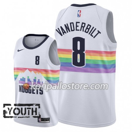 Denver Nuggets Jarred Vanderbilt 8 2018-19 Nike City Edition Valkoinen Lasten Pelipaidat Swingman